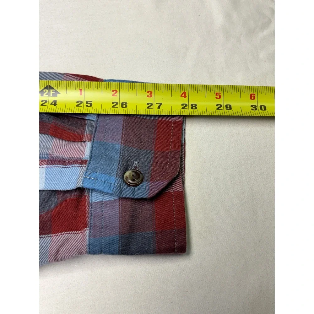 The North Face Mens‎ Plaid Long Sleeve Button Up Shirt XXL Red Blue Grey Casual